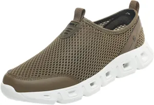 Mens Ultra Lightweight Shoes with Quick-Dry Breathable Mesh Summer Beach Wading Shoes Mens Cushion Running Shoe with Comfy Non-Slip Durable Sole Water Friendly Tennis Shoe