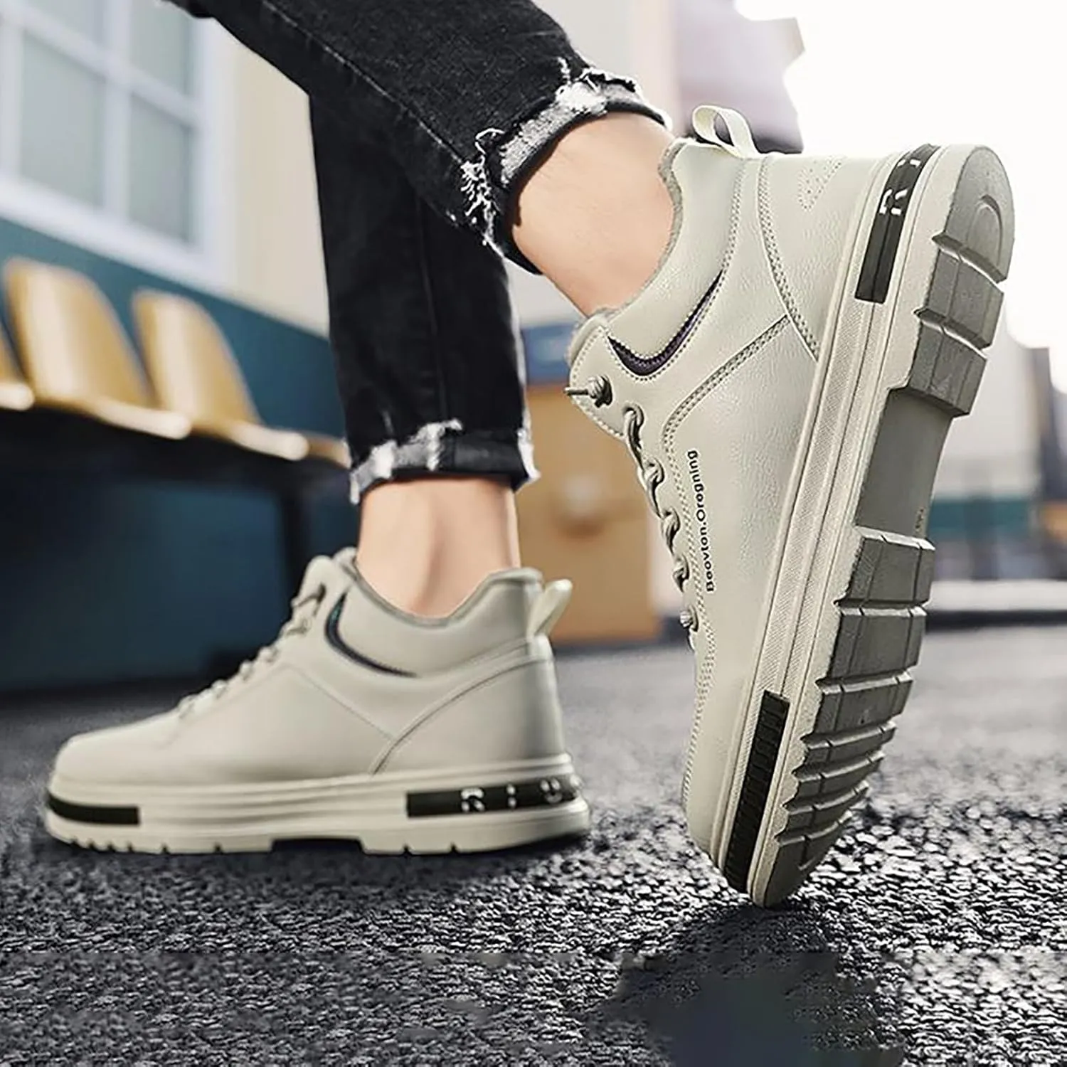 Mens Walking Shoes Volleyball Shoes Men Men's Sneaker Lightweight Breathable Mesh Slide Shoe Brown Shoes for Men