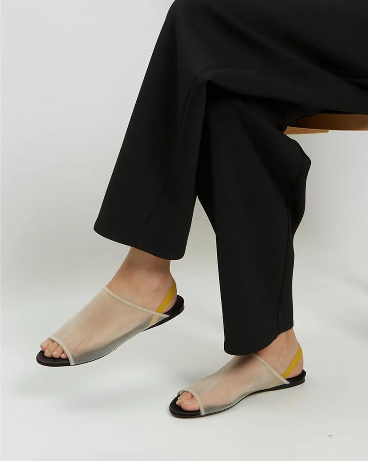 Mesh Flat Sandals for Women Peep Toe Clear Open Toe Slingback Sandals Ladies Summer Beach Slides Shoes
