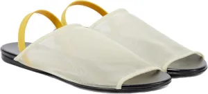 Mesh Flat Sandals for Women Peep Toe Clear Open Toe Slingback Sandals Ladies Summer Beach Slides Shoes
