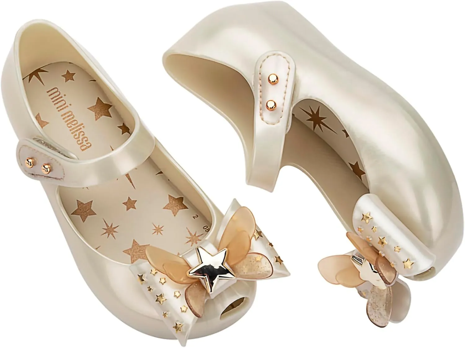 mini melissa Girl's Ultragirl Star Ii (Toddler) Ballet Flat