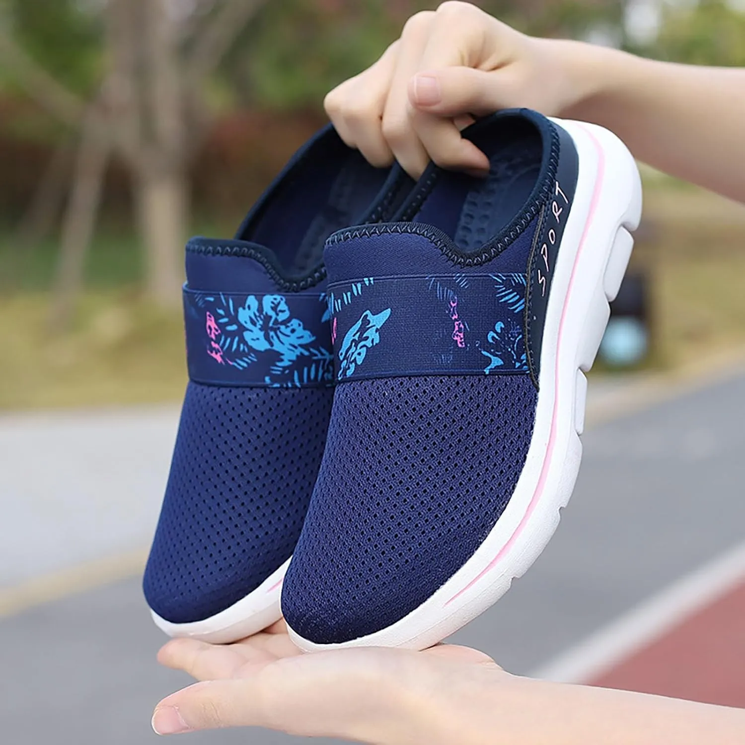 Mules for Women 2025 Backless Walking Sneakers Running Shoes for Women Comfort Slip On Shoes Casual Black Sneakers Tennis Shoe Loafers Casual Slip On