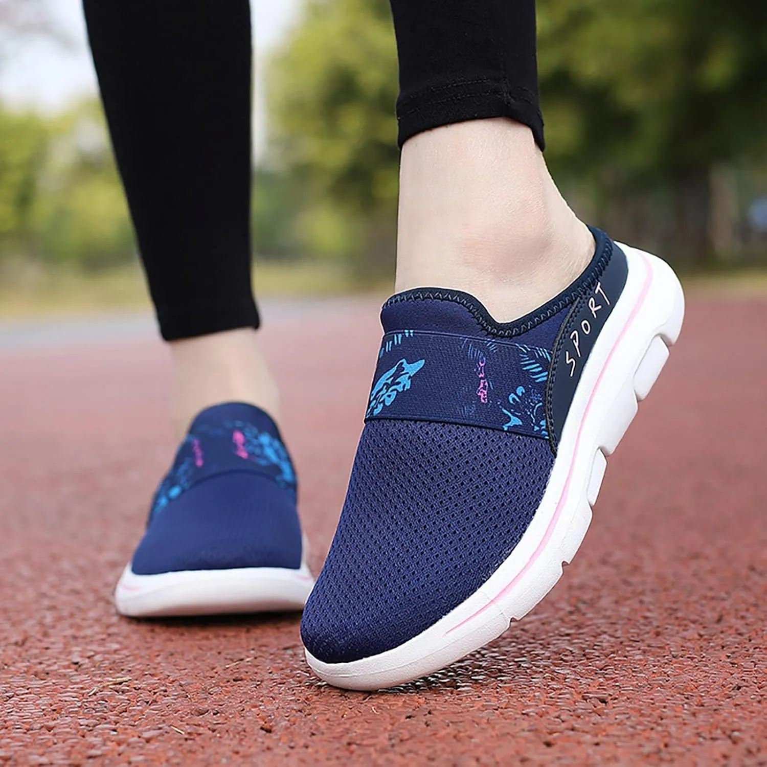 Mules for Women 2025 Backless Walking Sneakers Running Shoes for Women Comfort Slip On Shoes Casual Black Sneakers Tennis Shoe Loafers Casual Slip On