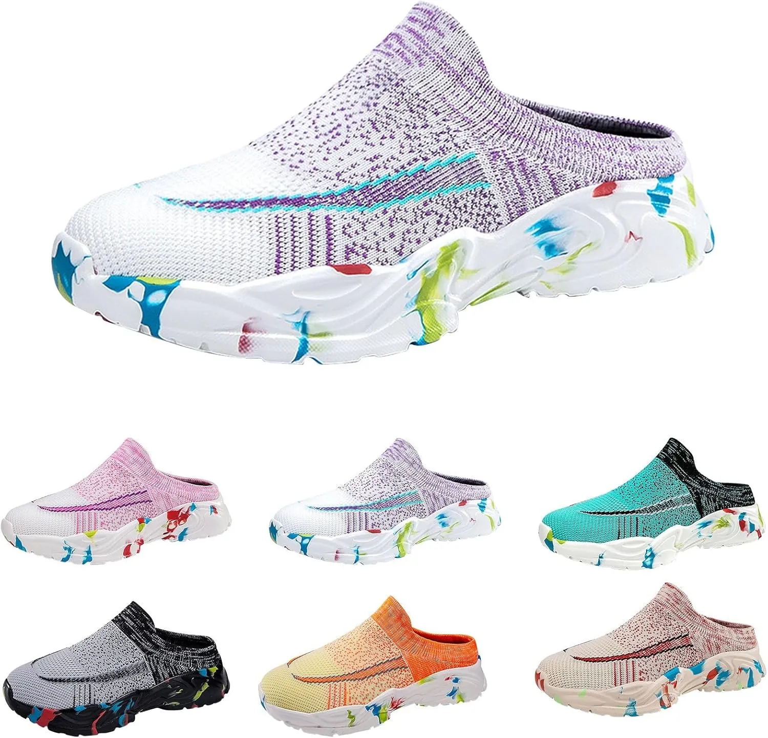 Mules for Women 2025 Backless Walking Sneakers Womens Running Shoes Casual Women Casual Shoes White Sneakers White Tennis Shoe Cross Trainer Shoe