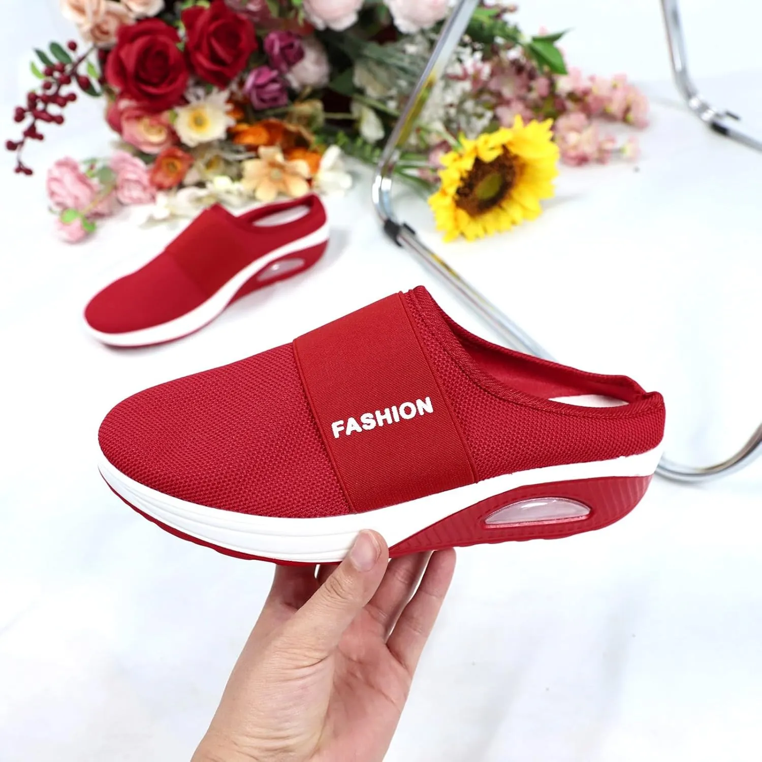 Mules for Women 2025 Summer Slip On Backless Sneakers Closed Toe Wide Width Orthopedic Walking Mesh Beach Sandals
