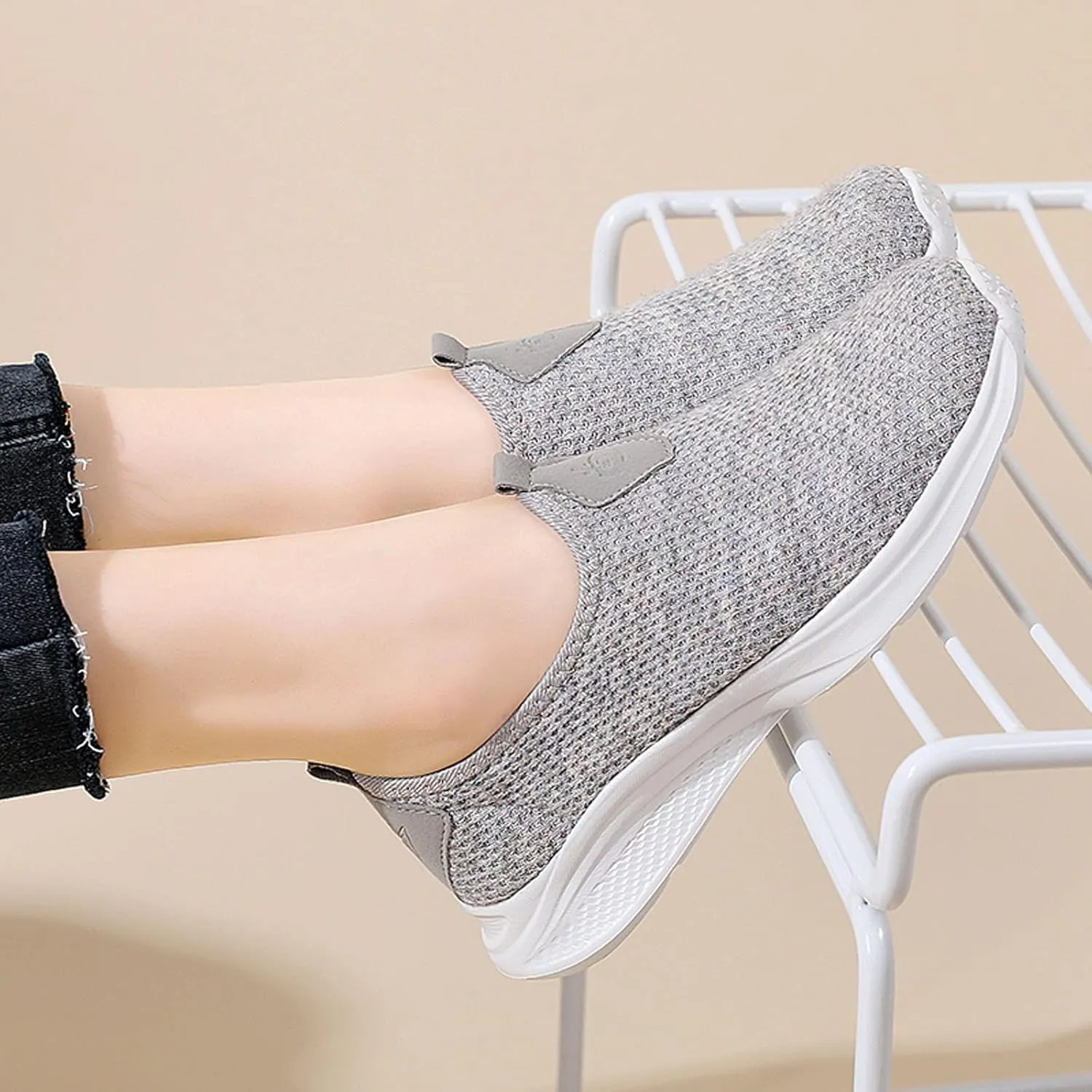 Mules for Women Flats Women's Fashion Sneakers Women Running Shoes Round Toe Flats Comfortable Men's Loafers & Slip-Ons Platform Sneakers for Women Black