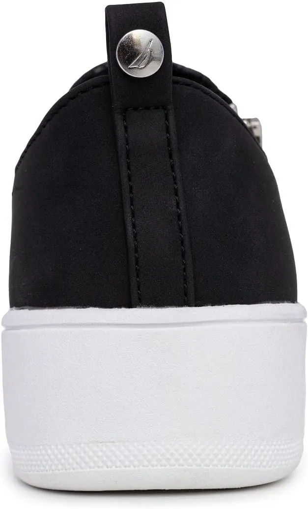 Nautica Women's Slip-On Fashion Sneakers with Side Zipper  Comfortable Low-Top Walking Shoes for Casual Everyday Wear