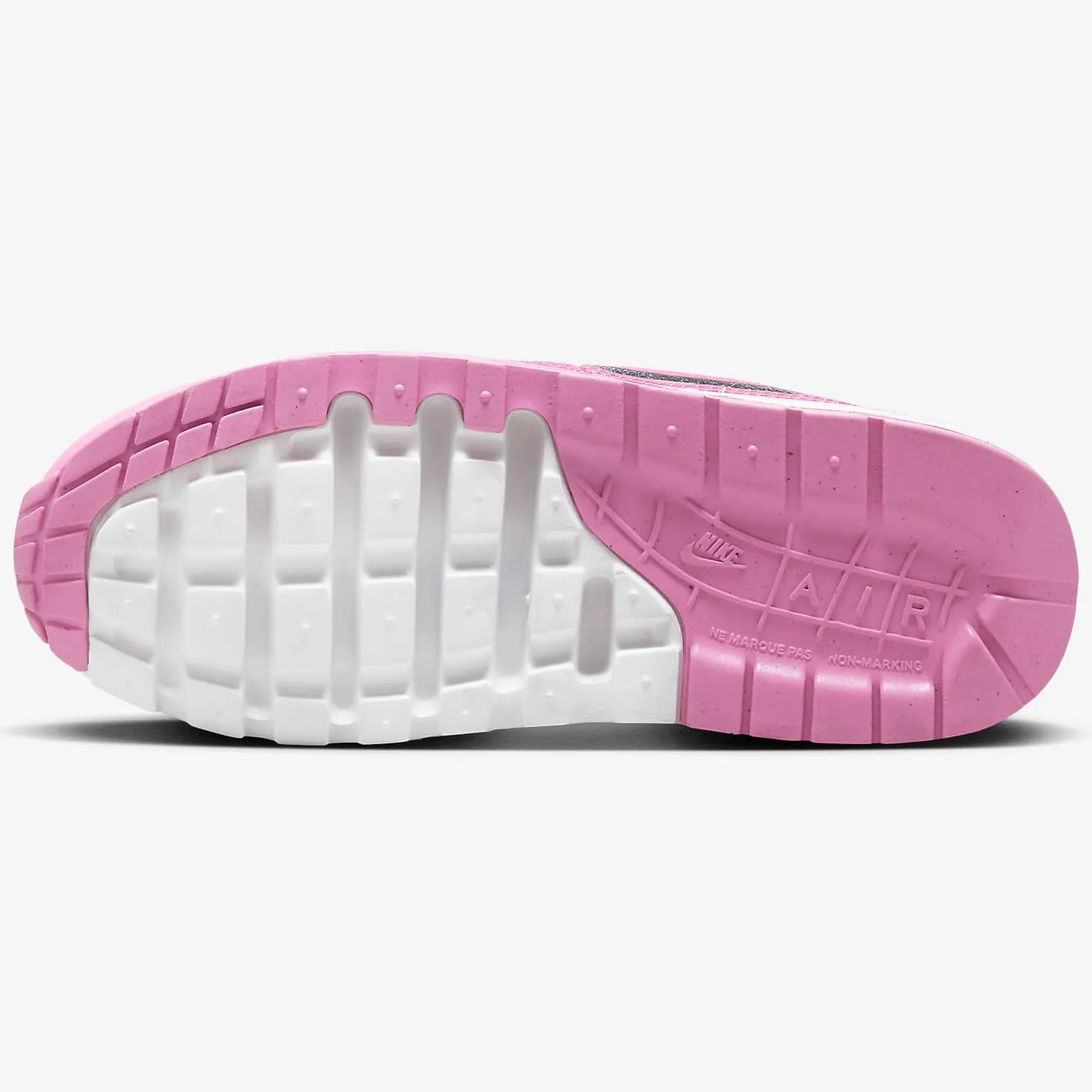 Nike Air Max 1 Big Kids' Shoes (FZ3559-100, White/Pink Foam/Playful Pink)