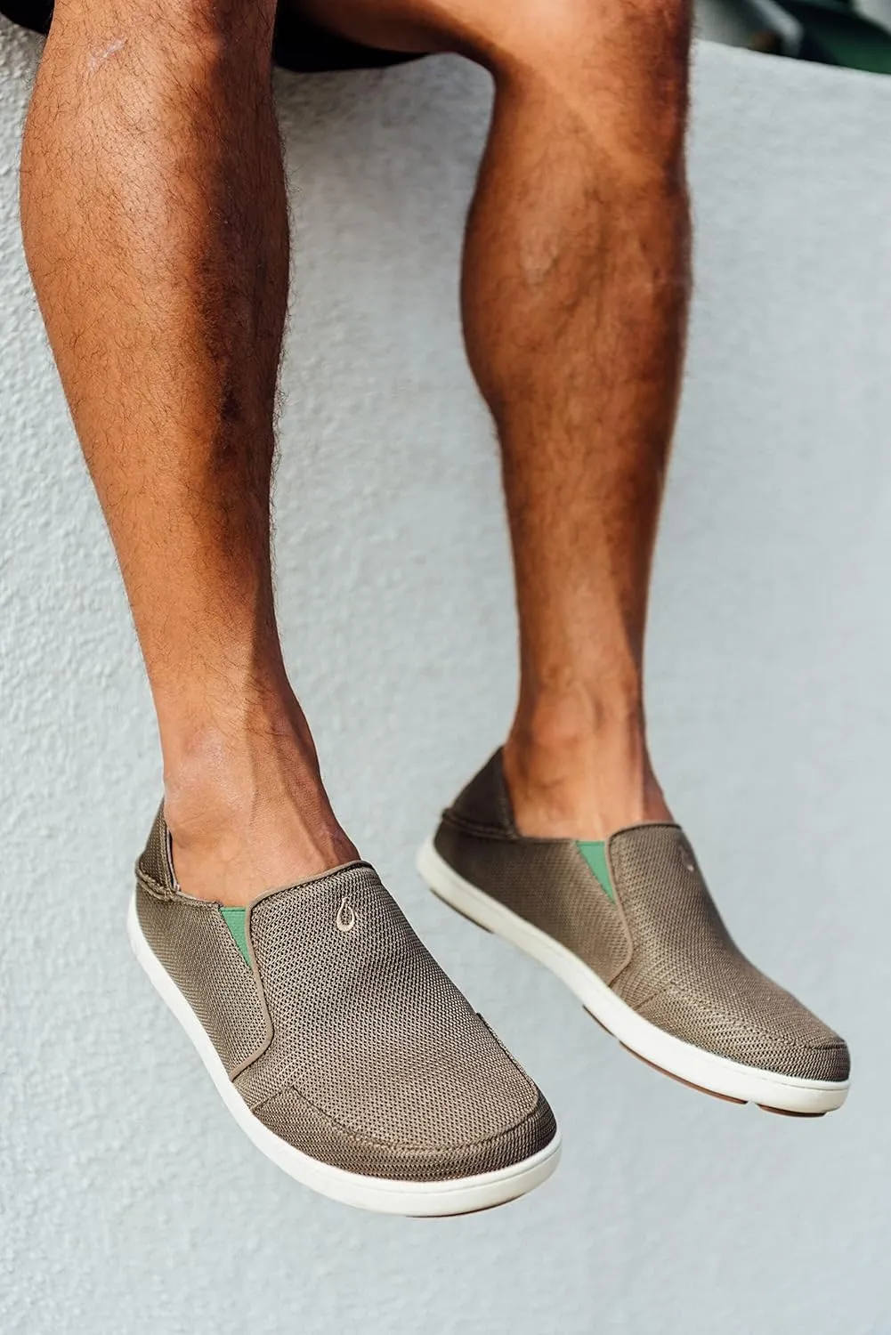 OLUKAI Nohea Mesh Men's Slip On Sneakers, Lightweight & Breathable All-Weather Shoes, Drop-in Heel & Comfort Fit