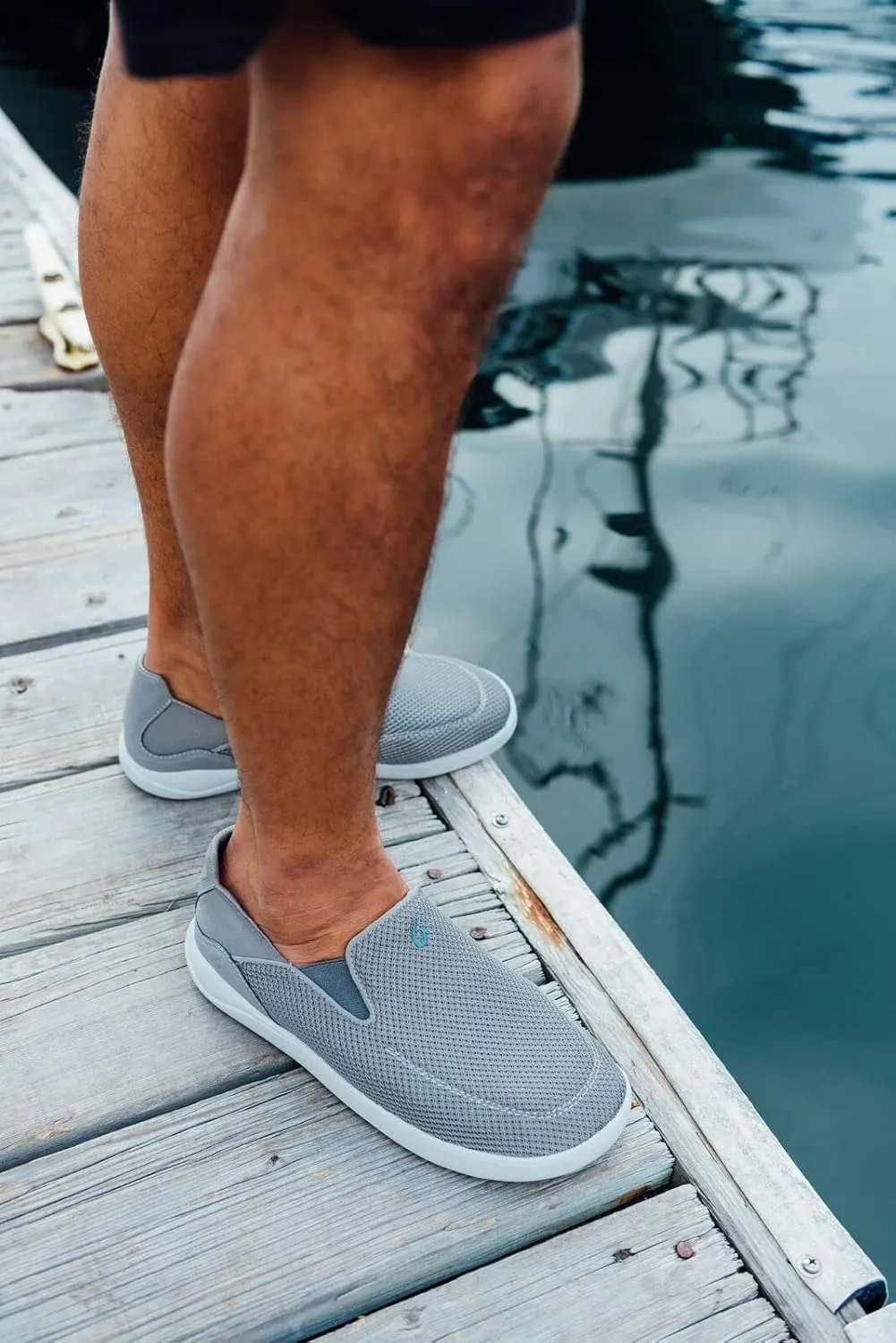 OLUKAI Nohea Pae Men's Slip On Sneakers, Lightweight Barefoot Feel & Breathable All-Weather Shoes, Drop-in Heel & Comfort Fit