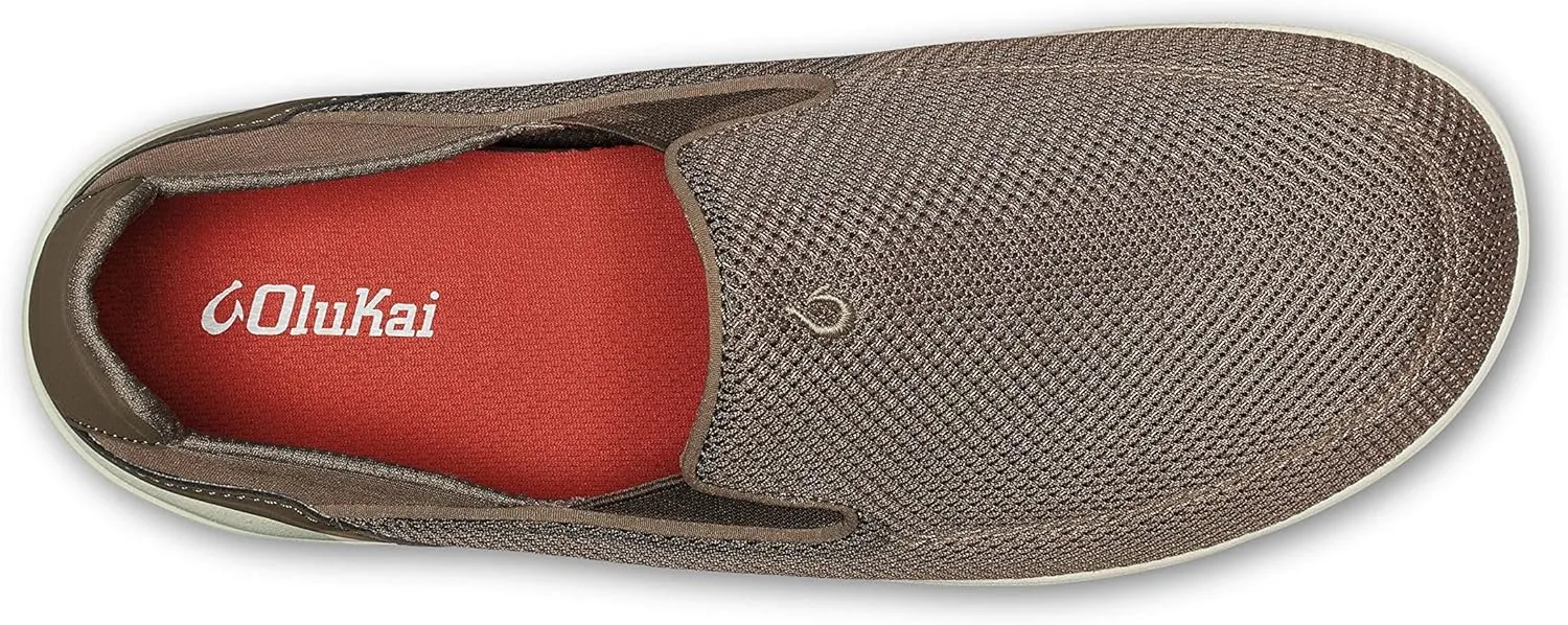 OLUKAI Nohea Pae Men's Slip On Sneakers, Lightweight Barefoot Feel & Breathable All-Weather Shoes, Drop-in Heel & Comfort Fit