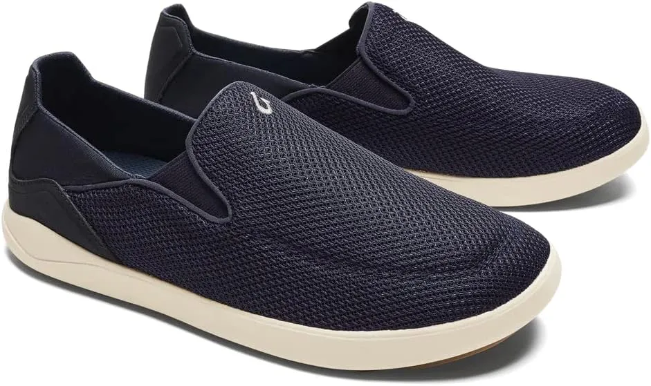 OLUKAI Nohea Pae Men's Slip On Sneakers, Lightweight Barefoot Feel & Breathable All-Weather Shoes, Drop-in Heel & Comfort Fit