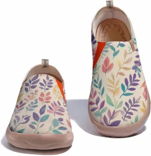 Onehorse Women's Slip-Ons Loafers Flowers Artistic Shoes Lightweight Comfortable Casual Travel Footwear
