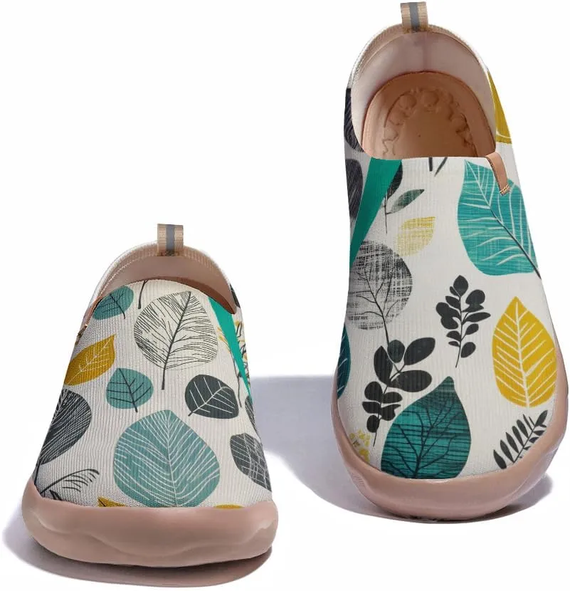 Onehorse Women's Slip-Ons Loafers Flowers Artistic Shoes Lightweight Comfortable Casual Travel Footwear