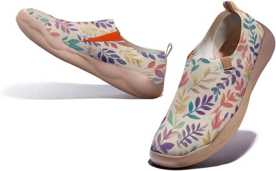 Onehorse Women's Slip-Ons Loafers Flowers Artistic Shoes Lightweight Comfortable Casual Travel Footwear