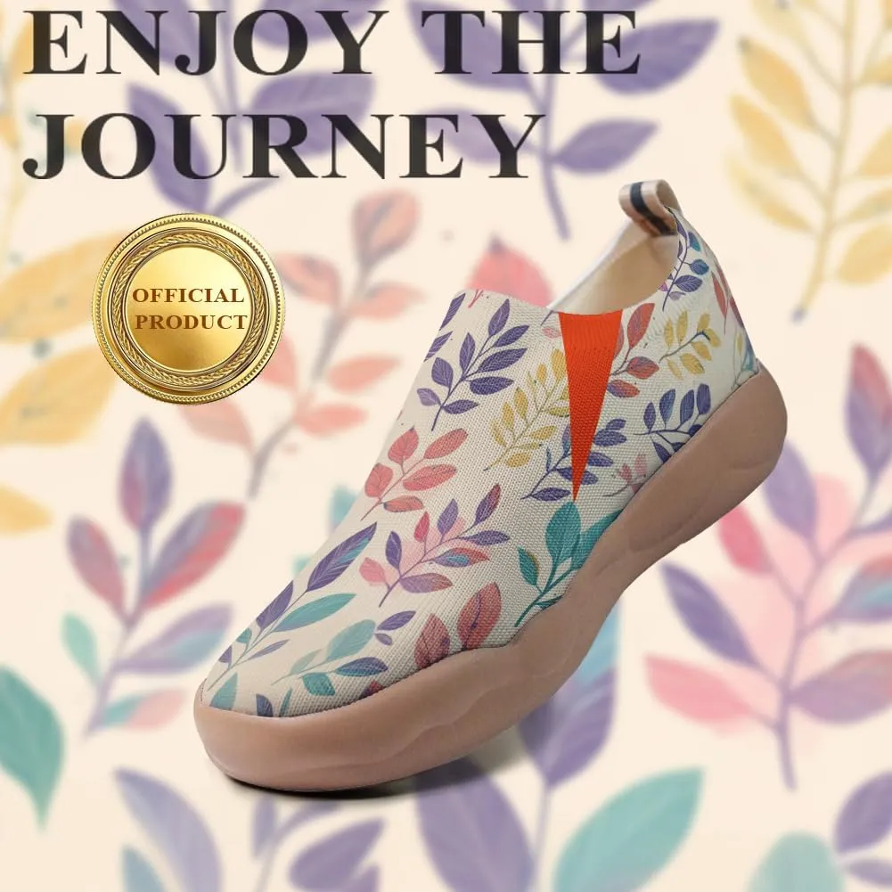 Onehorse Women's Slip-Ons Loafers Flowers Artistic Shoes Lightweight Comfortable Casual Travel Footwear