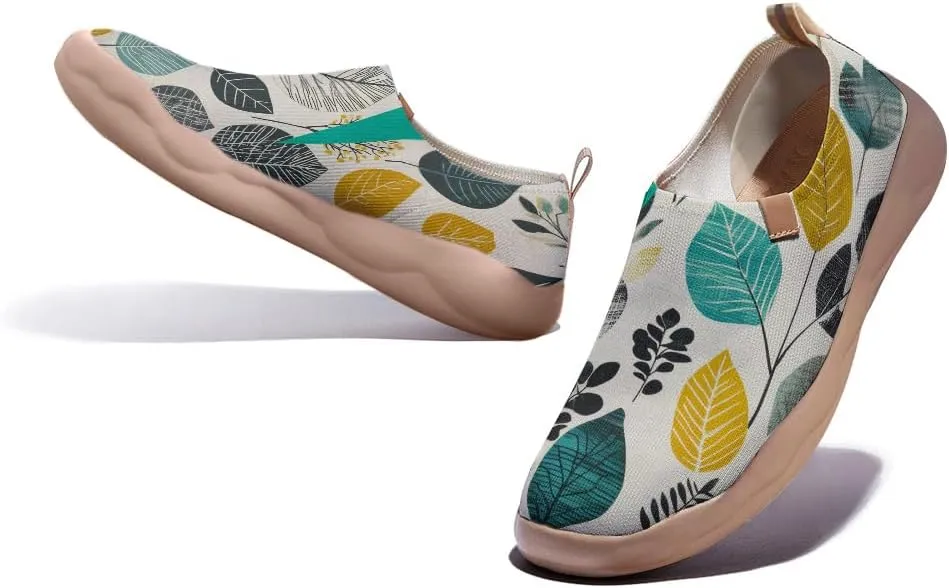 Onehorse Women's Slip-Ons Loafers Flowers Artistic Shoes Lightweight Comfortable Casual Travel Footwear