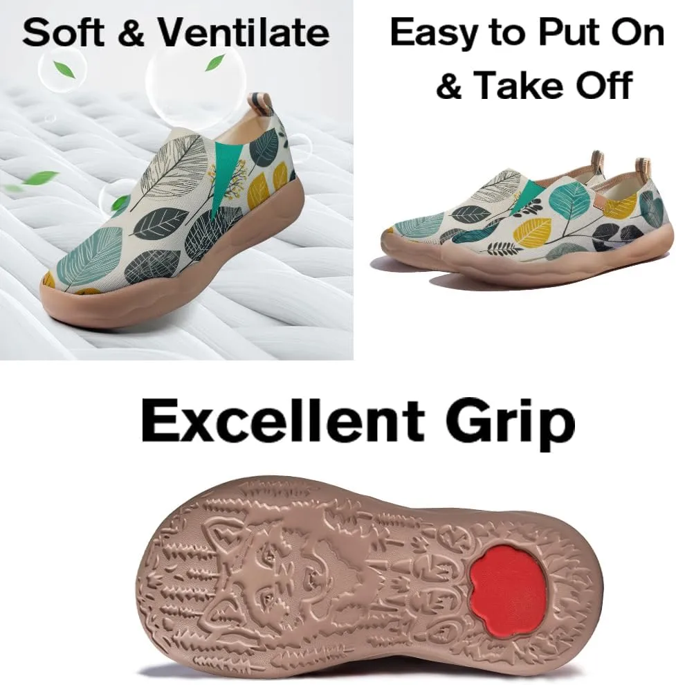 Onehorse Women's Slip-Ons Loafers Flowers Artistic Shoes Lightweight Comfortable Casual Travel Footwear