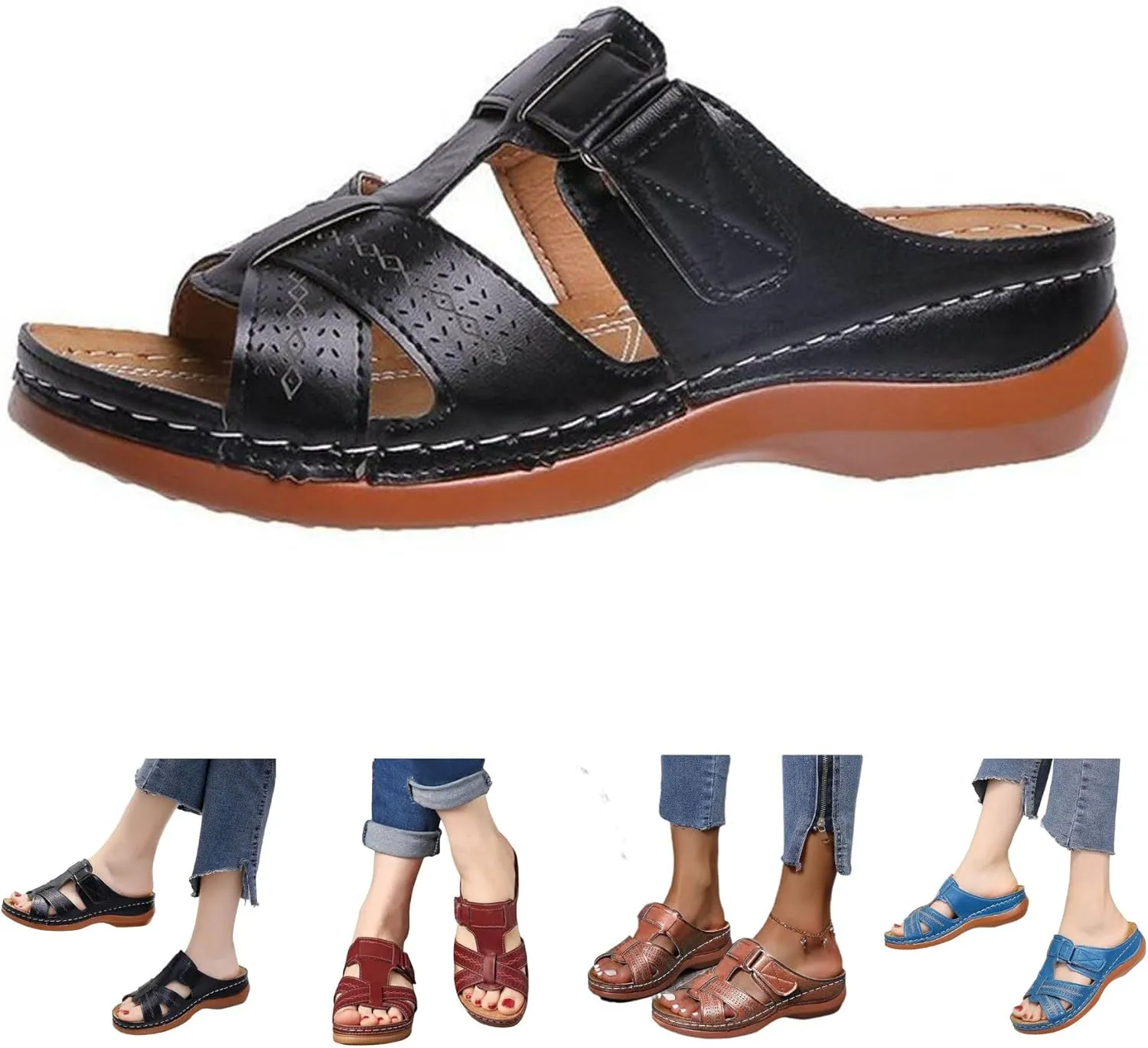 Orthopedic Sandals for Women, Women's Dressy Summer Platform Arch Support Sandals Comfort Walking Beach Flat Wedge Sandals
