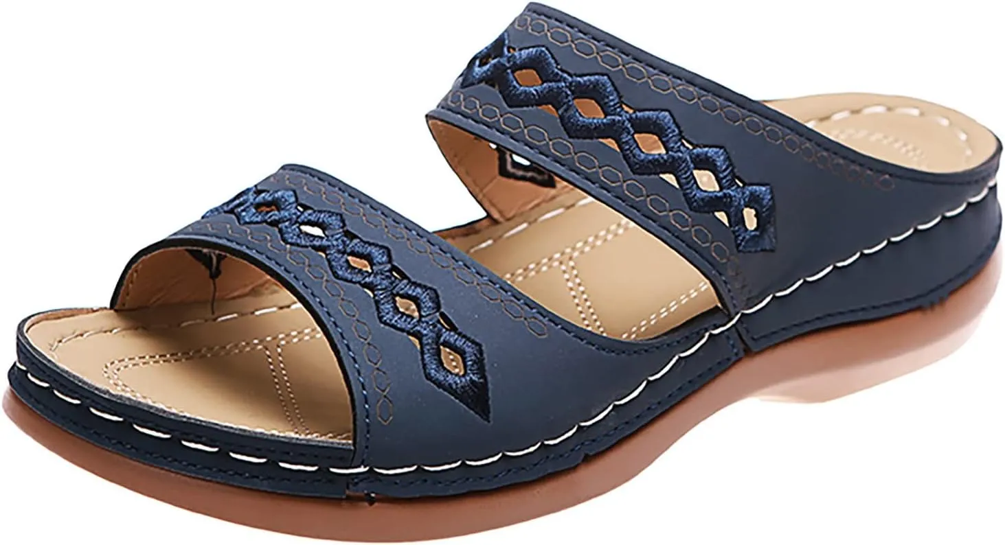Orthopedic Sandals for Women, Women's Dressy Summer Platform Arch Support Sandals Comfort Walking Beach Flat Wedge Sandals