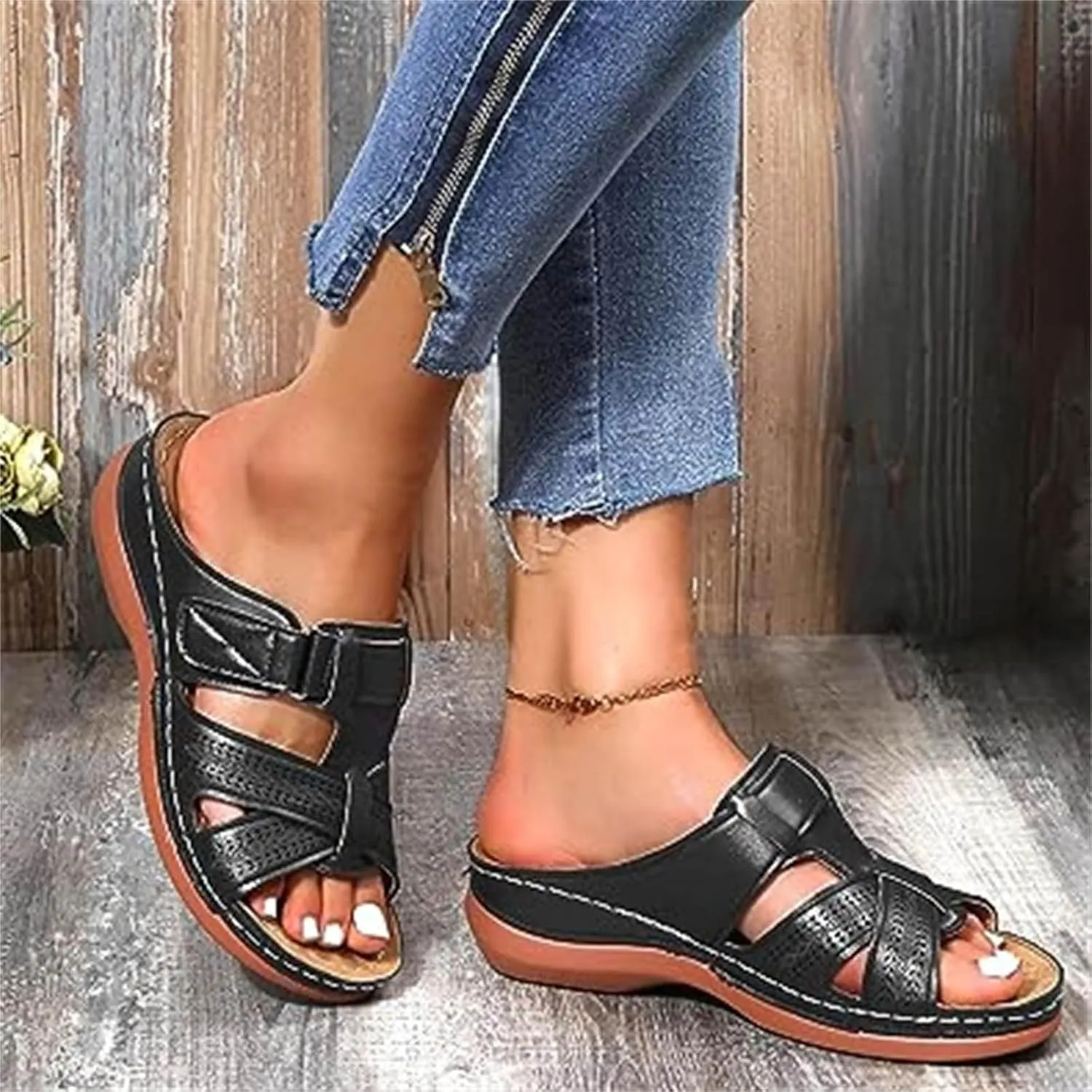 Orthopedic Sandals for Women, Women's Dressy Summer Platform Arch Support Sandals Comfort Walking Beach Flat Wedge Sandals