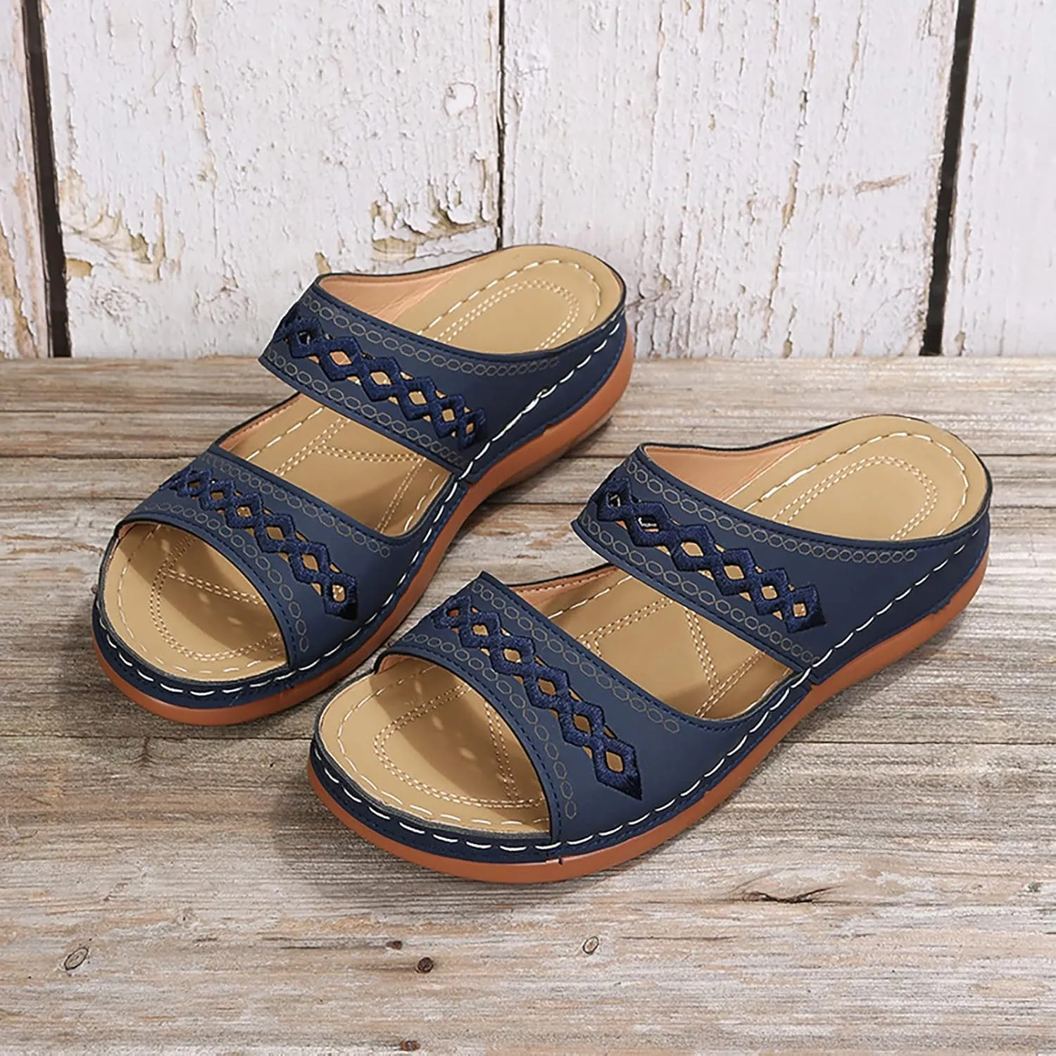 Orthopedic Sandals for Women, Women's Dressy Summer Platform Arch Support Sandals Comfort Walking Beach Flat Wedge Sandals