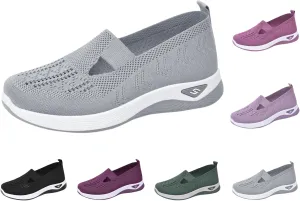 Orthopedic Shoes for Women Slip ons Woven Breathable Soft Sole Shoes for Foot Pain Relief Comfortable Non-Slip Walking Shoes