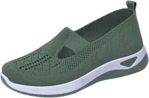 Orthopedic Shoes for Women Woven Slip on Walking Running Shoes for Women Fashion Brown Casual Shoes Wedge Sneakers Waterproof Tennis Shoe Loafers Dress Shoe