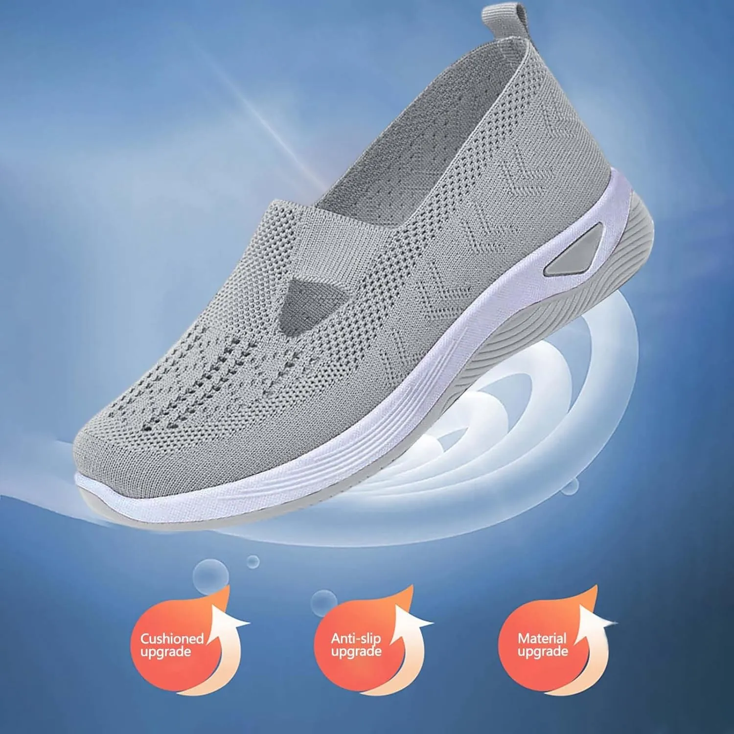 Orthopedic Shoes for Women Woven Slip on Walking Running Shoes for Women Fashion Brown Casual Shoes Wedge Sneakers Waterproof Tennis Shoe Loafers Dress Shoe