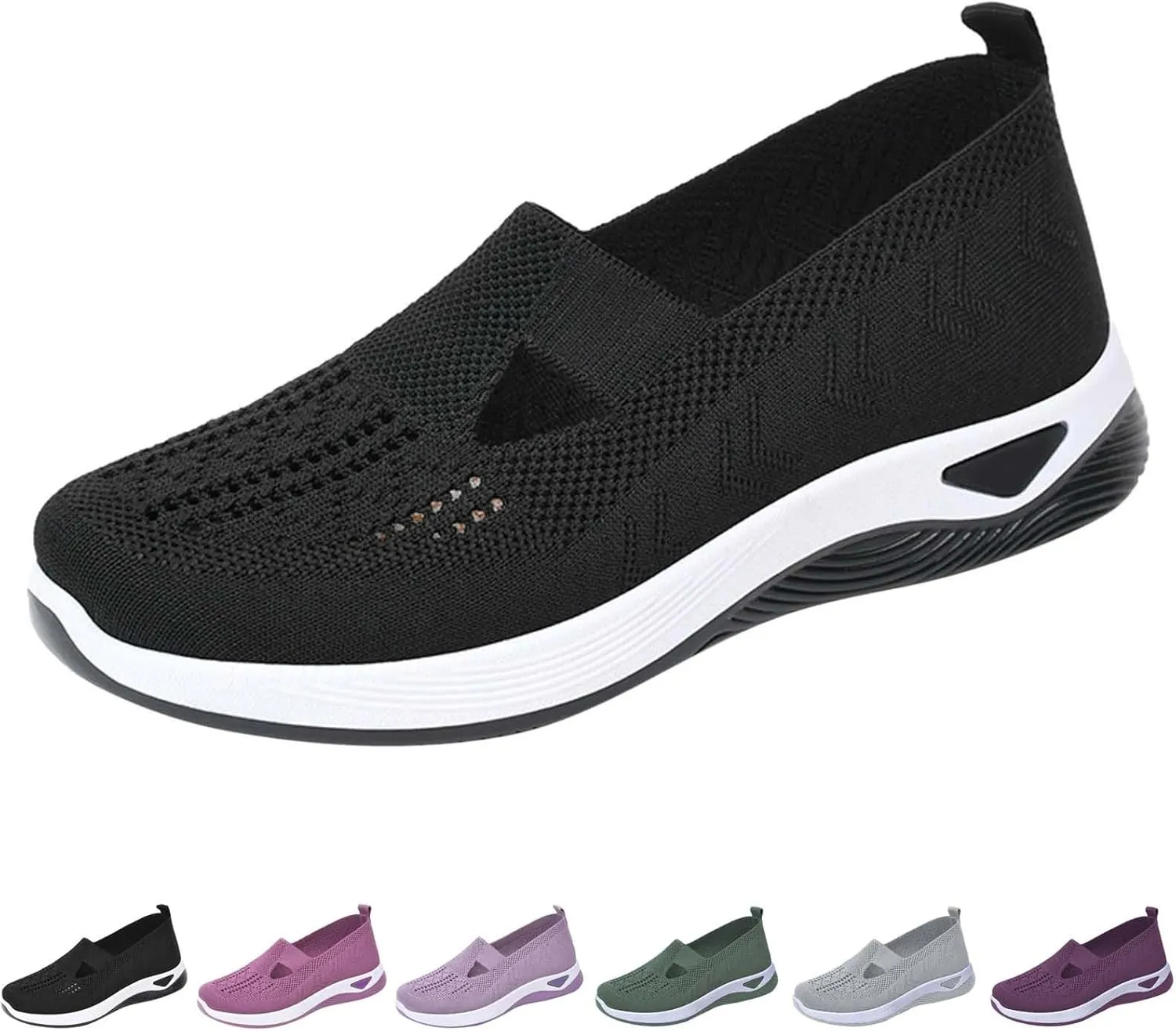 Orthopedic Shoes for Women Woven Slip on Walking Running Shoes for Women Fashion Brown Casual Shoes Wedge Sneakers Waterproof Tennis Shoe Loafers Dress Shoe
