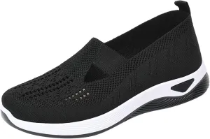 Orthopedic Shoes for Women Woven Slip on Walking Running Shoes for Women Fashion Brown Casual Shoes Wedge Sneakers Waterproof Tennis Shoe Loafers Dress Shoe
