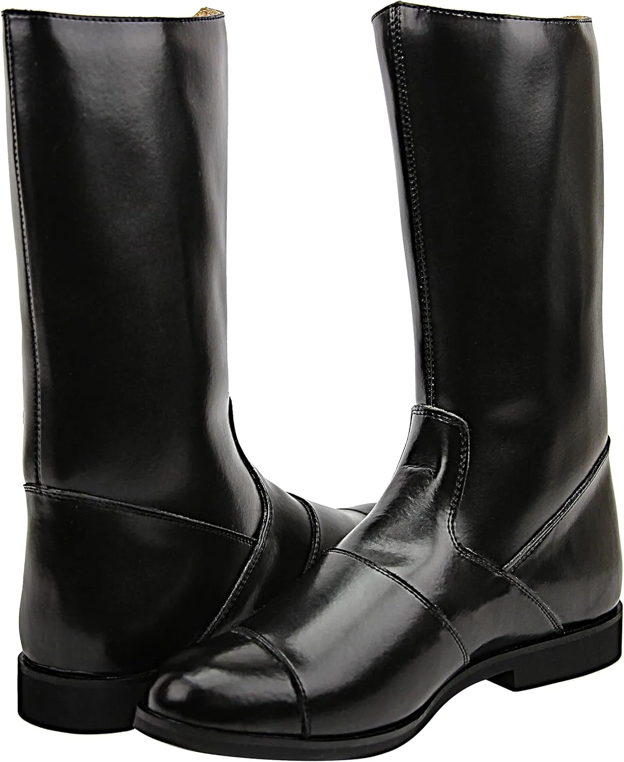 Phoenix Women Ladies Mid Calf Motorcycle Riding Police Genuine Leather Boots
