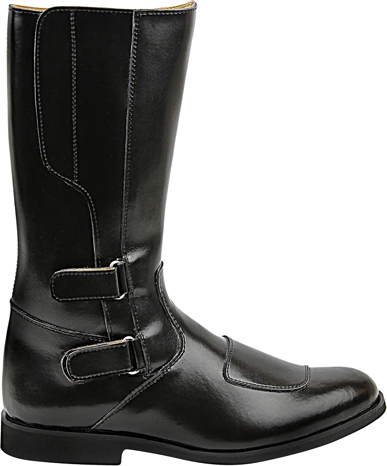 Phoenix Women Ladies Mid Calf Motorcycle Riding Police Genuine Leather Boots