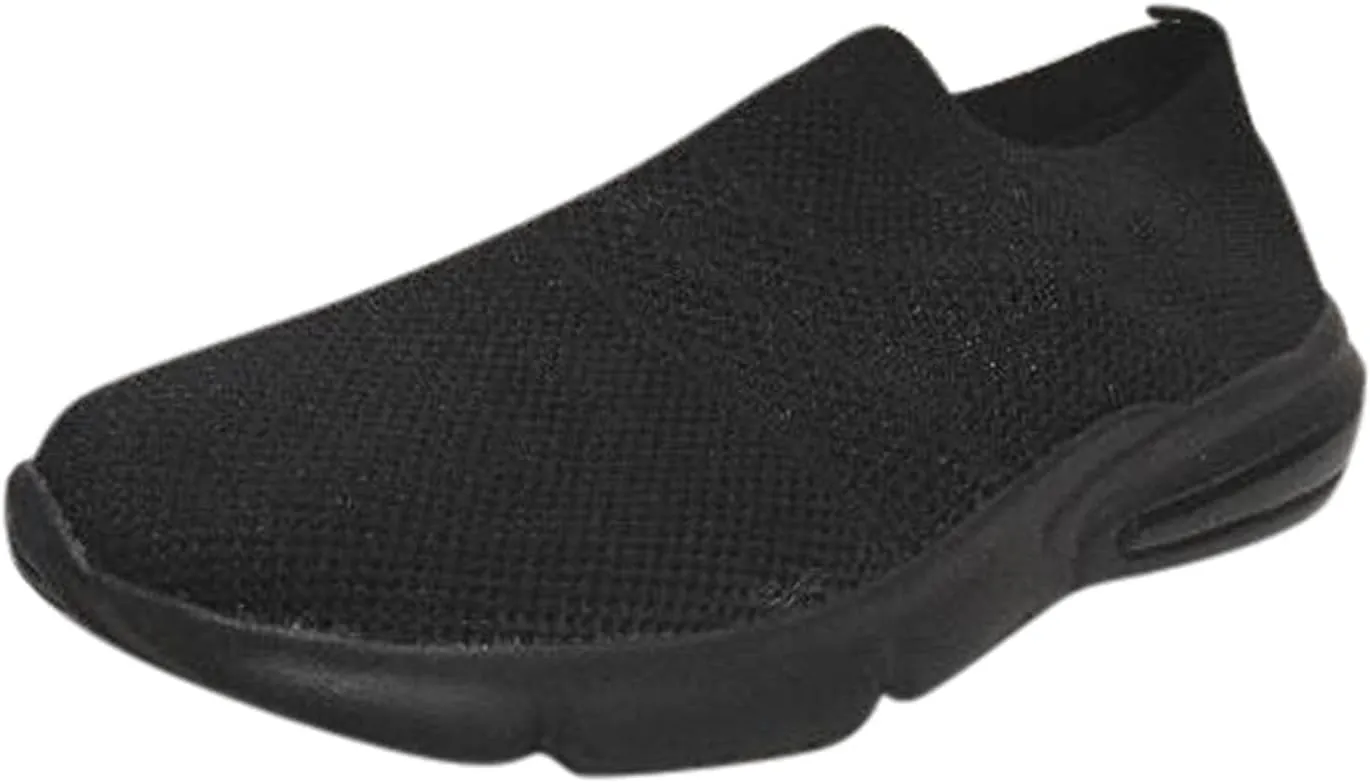 Platform Sneakers for Women Slip On Women's Slip On Shoes Black Leather Walking Shoes for Women Wide Width Women's Sneakers Size 10 1/2 Zapatos De Trabajo para Mujeres Confortables
