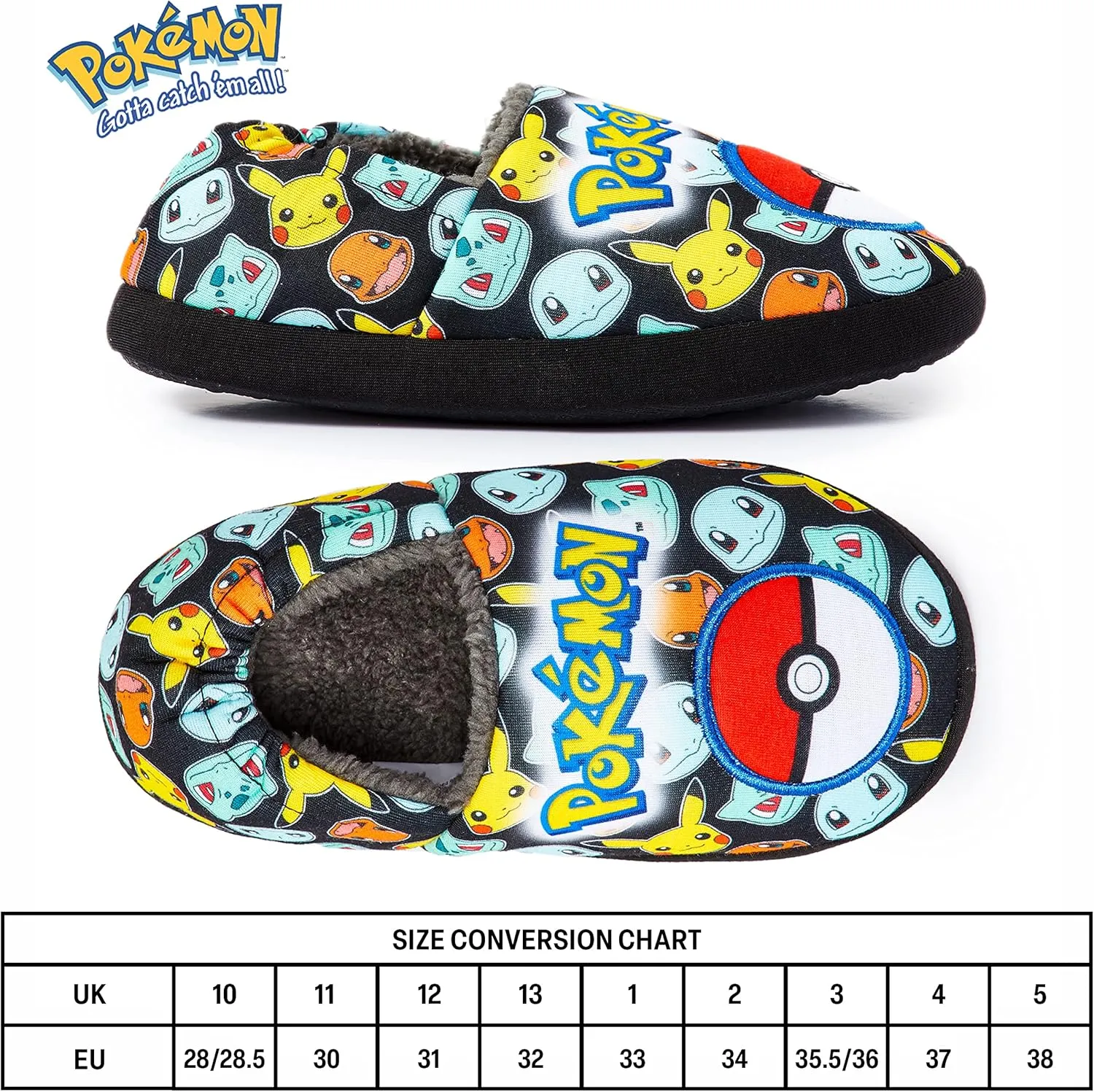 Pokemon Boys Slippers, Pikachu Bulbasaur Soft Kids Shoes, Gifts for Boys