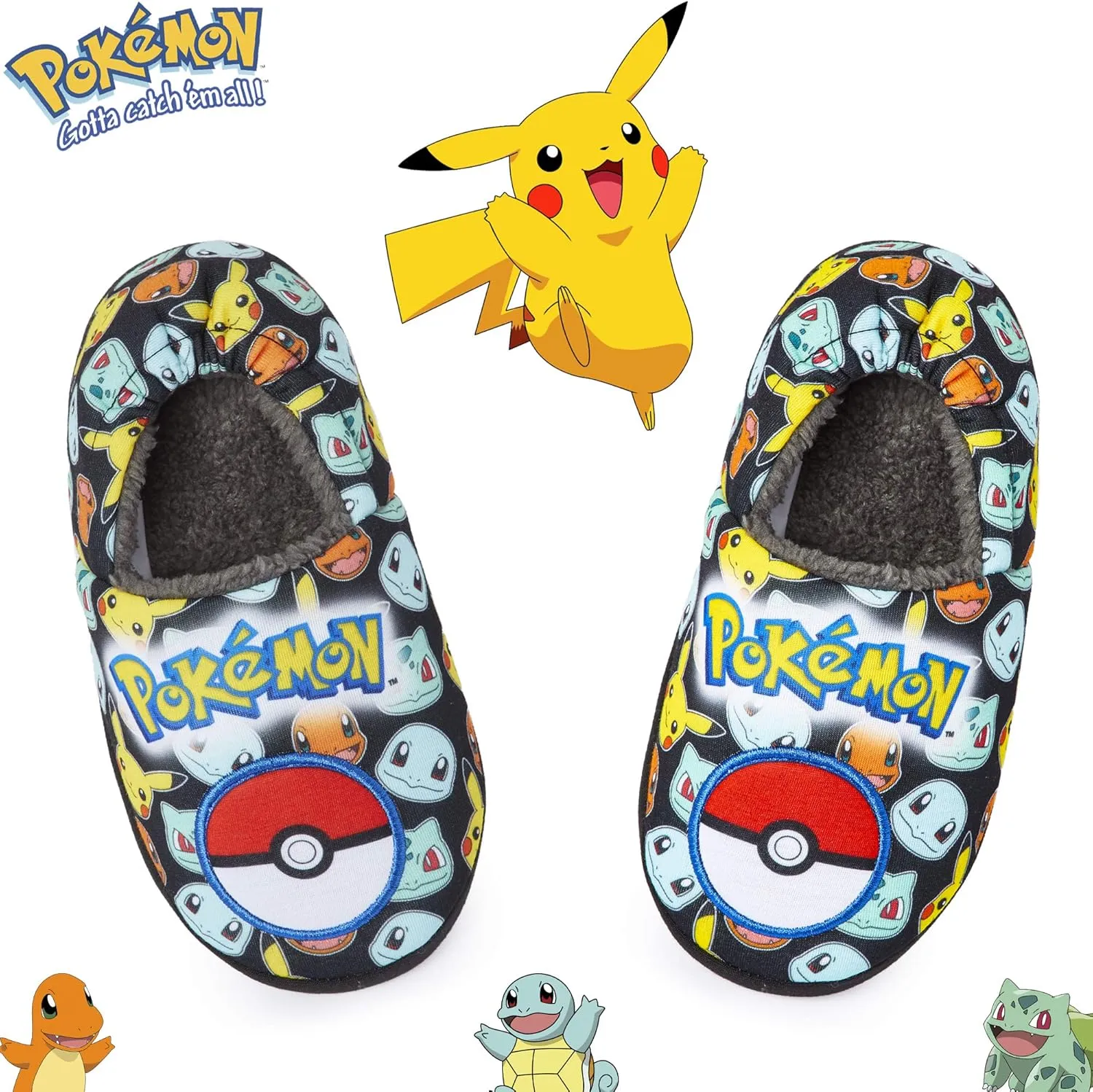 Pokemon Boys Slippers, Pikachu Bulbasaur Soft Kids Shoes, Gifts for Boys