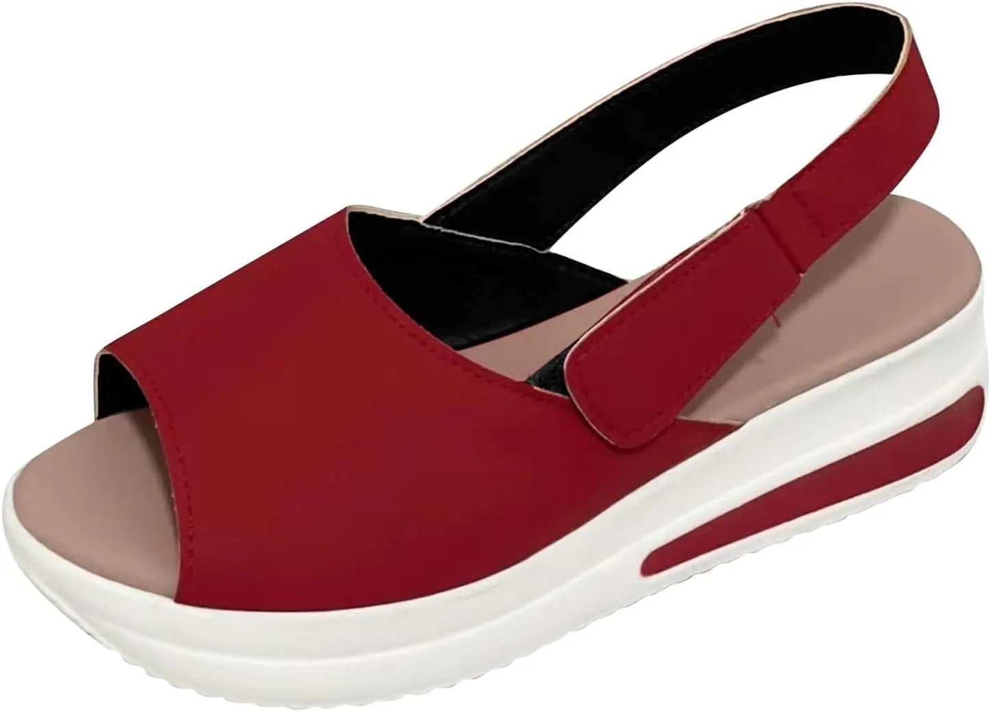 Sandalias para Mujer, Women's 2023 Peep Toe Platform Sandals Shoes Wedges Ankle Buckle Ladies Flip Flops