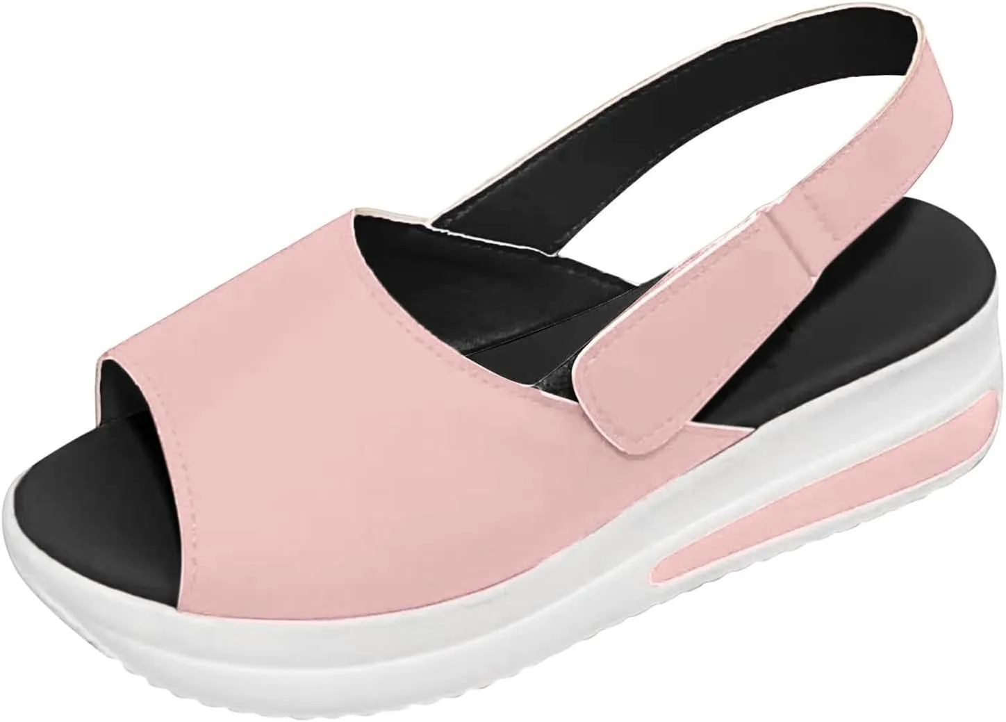 Sandals Women Comfortable, Women's 2023 Peep Toe Platform Sandals Shoes Wedges Ankle Buckle Ladies Flip Flops