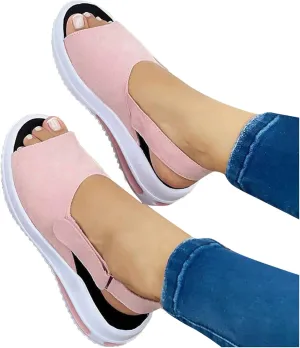 Sandals Women Comfortable, Women's 2023 Peep Toe Platform Sandals Shoes Wedges Ankle Buckle Ladies Flip Flops