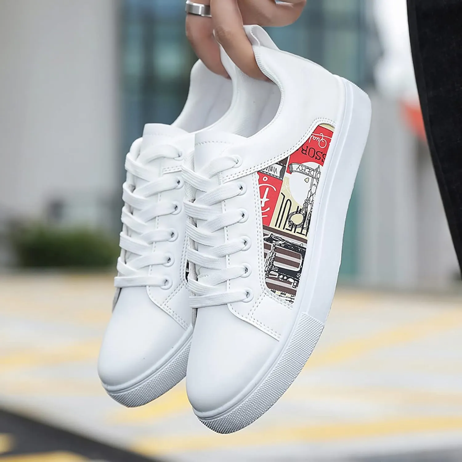 SBGMoSJ Plantar Fasciitis Shoes Women Walking Shoes Women Slip On Wide Black Shoes Women Wide Wedge Womens Black and White Running Shoes Orthopedic Wide Toe Box Sneakers for Women