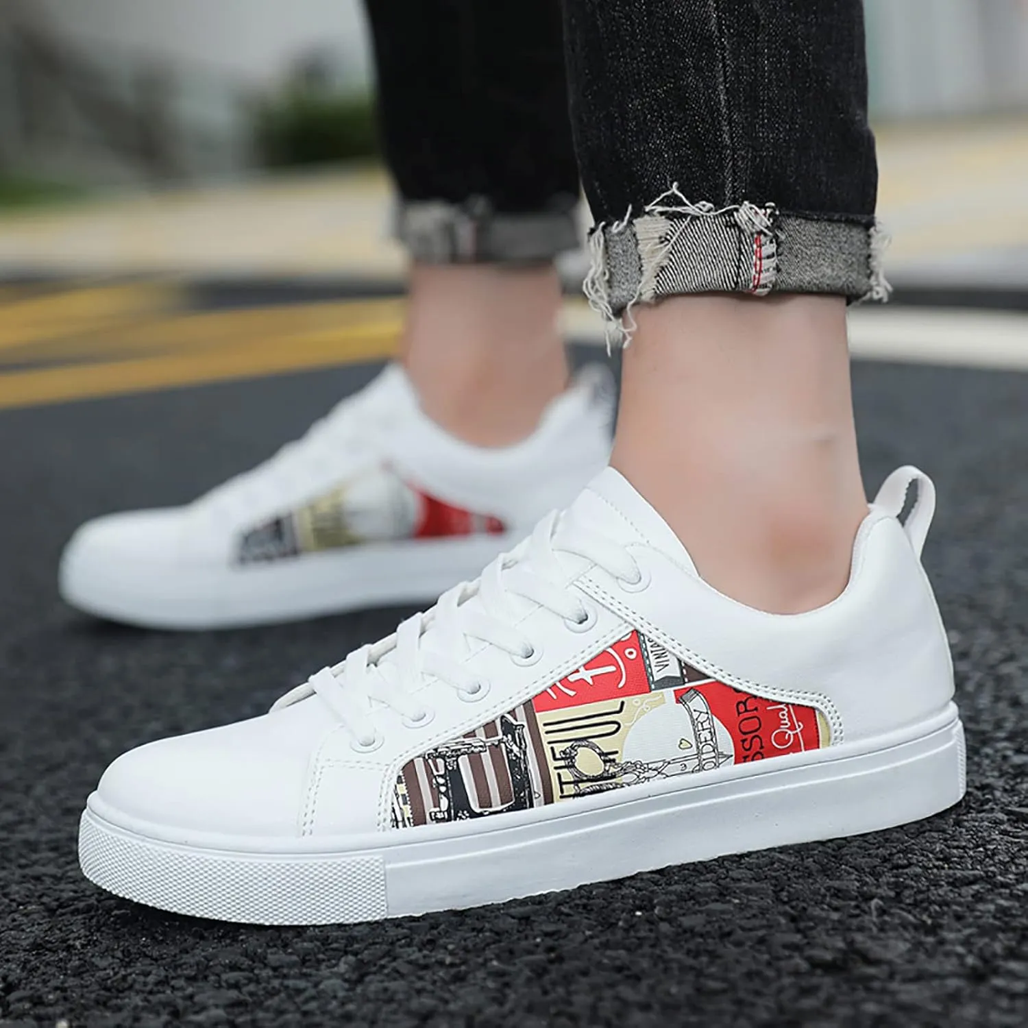 SBGMoSJ Plantar Fasciitis Shoes Women Walking Shoes Women Slip On Wide Black Shoes Women Wide Wedge Womens Black and White Running Shoes Orthopedic Wide Toe Box Sneakers for Women