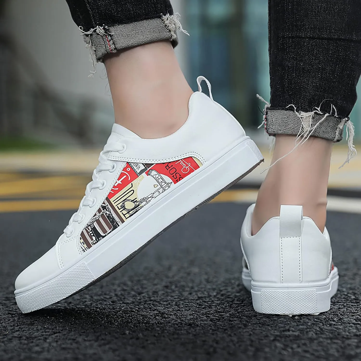 SBGMoSJ Plantar Fasciitis Shoes Women Walking Shoes Women Slip On Wide Black Shoes Women Wide Wedge Womens Black and White Running Shoes Orthopedic Wide Toe Box Sneakers for Women
