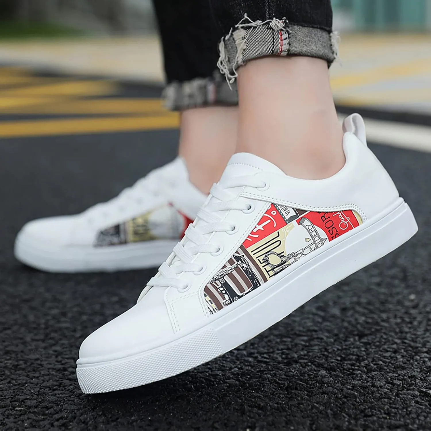 SBGMoSJ Plantar Fasciitis Shoes Women Walking Shoes Women Slip On Wide Black Shoes Women Wide Wedge Womens Black and White Running Shoes Orthopedic Wide Toe Box Sneakers for Women