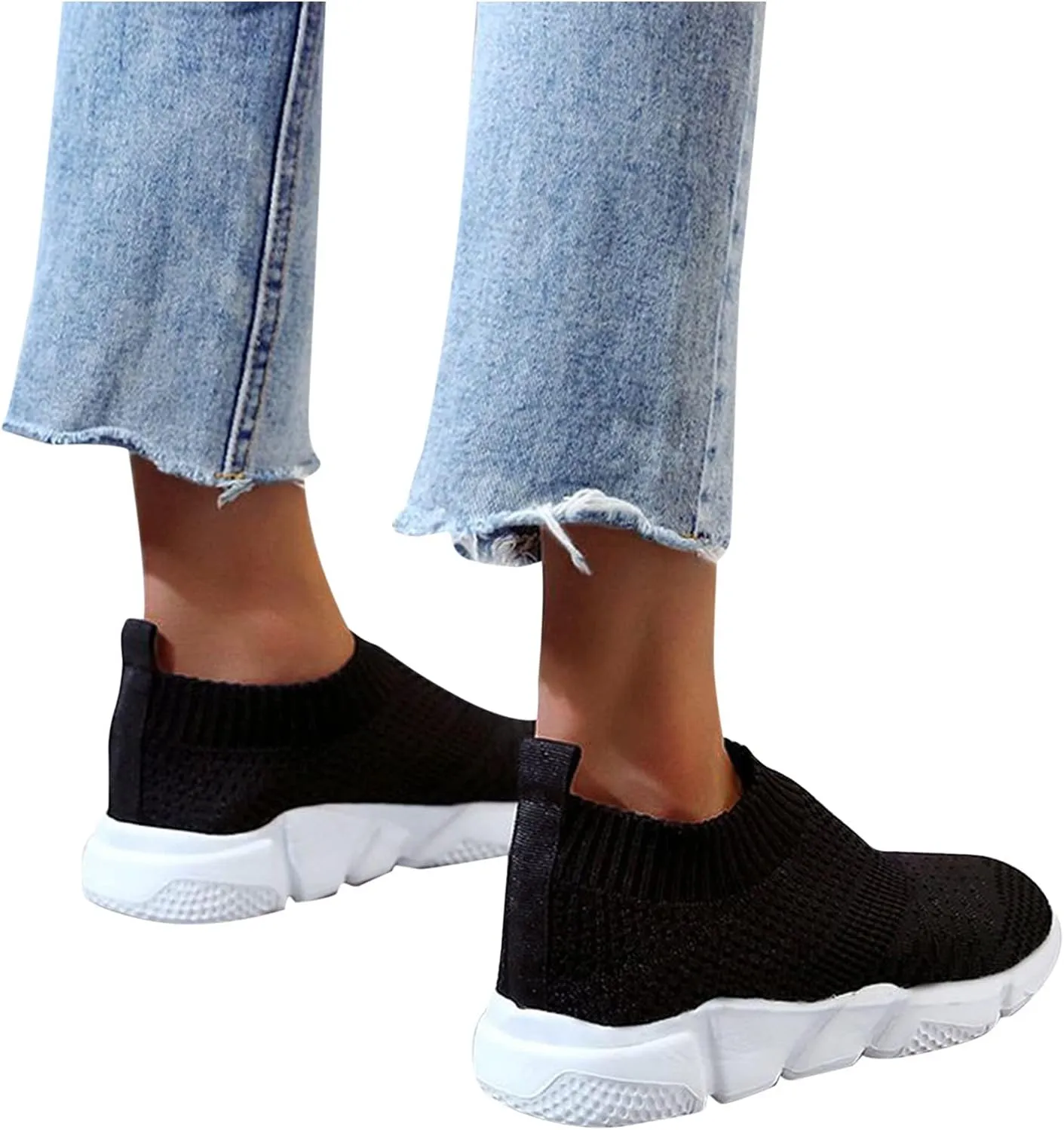 SBGMoSJ Sneakers for Women Womens Black Slip Resistant Tennis Shoes Women's Tennis Shoes Size 8 1/2 Wedge Sneakers for Women Size 11 Wide Womens Shoes Slip Ons Flats Fall 2023