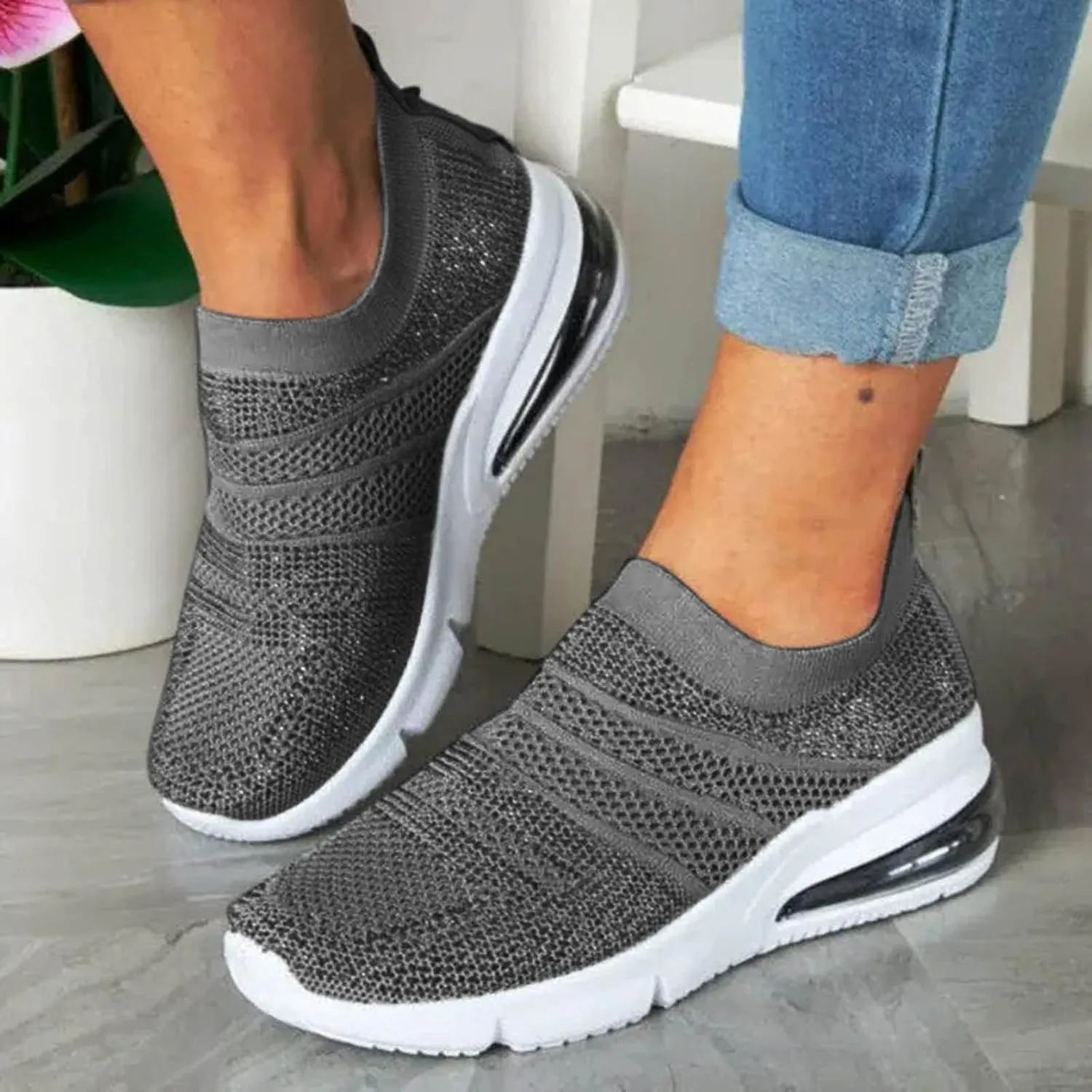 SBGMoSJ Womens Platform Sneakers Size 11 Wide Slip Resistant Women's Black Work Shoes Size 9 Canvas Shoes for Women Black Womens Running Shoes Size 7 1/2 Trending Tennis Shoes for Women 2023