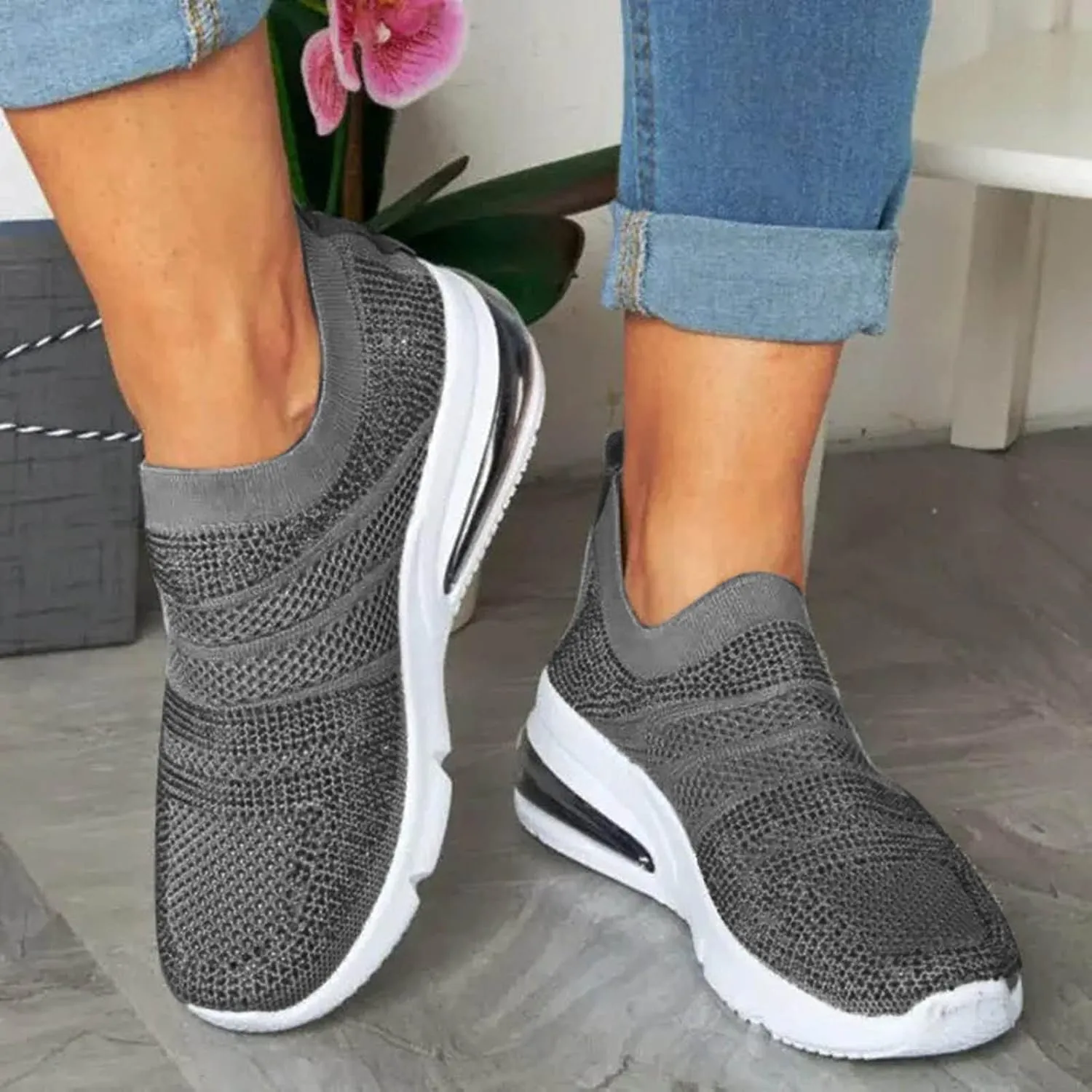 SBGMoSJ Womens Platform Sneakers Size 11 Wide Slip Resistant Women's Black Work Shoes Size 9 Canvas Shoes for Women Black Womens Running Shoes Size 7 1/2 Trending Tennis Shoes for Women 2023