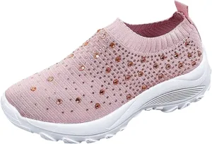 SBGMoSJ Women's Walking Sneakers Wide Width Slip On Shoes Women Dressy Casual Low Heel Womens Casual Shoes Slip Ons Womens Shoes Size 6.5 Sneakers Zapatos CóModos para Hombre