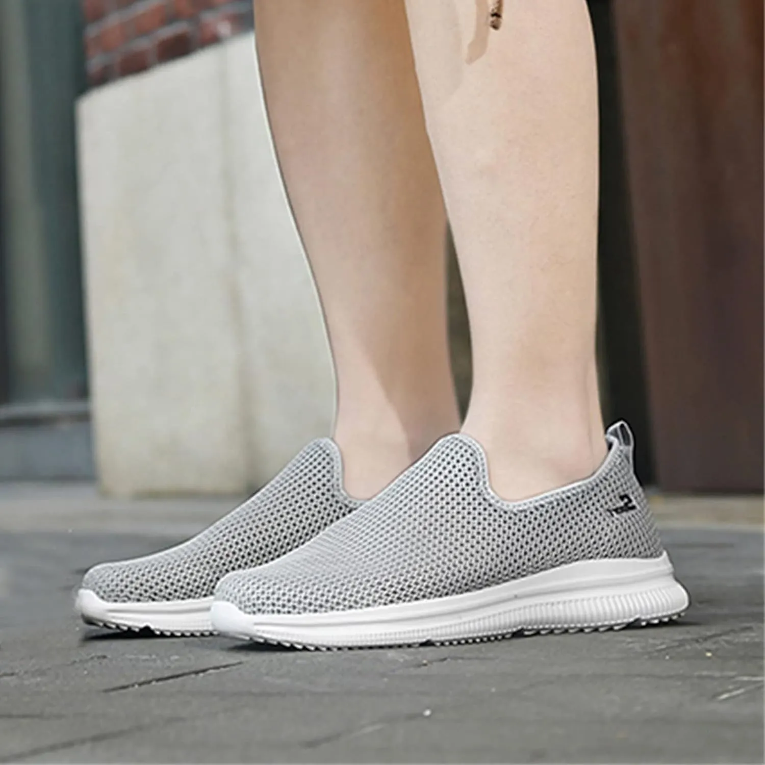 Slip On Casual Shoes Women's Sneakers in White in Wide Width Work Shoes Women Slip on Non Slip Low Top Casual Loafers for Women Dressy Womens White Sneakers