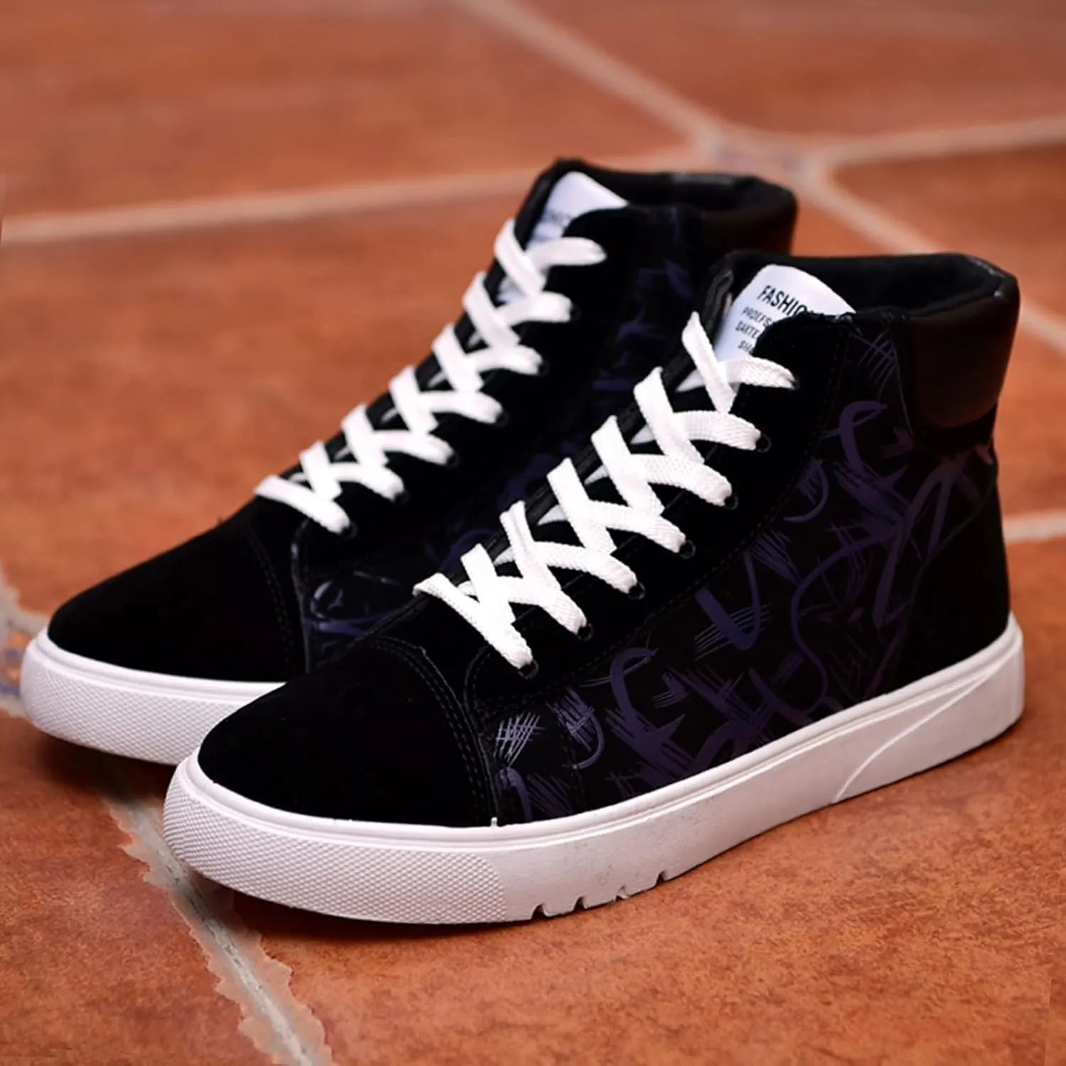 Slip on Walking Shoes for Men Comfort Memory Foam Breathable Fashion High Top Sneakers Non Slip Arch Support Vacation Training Gym Shoes Wide Width