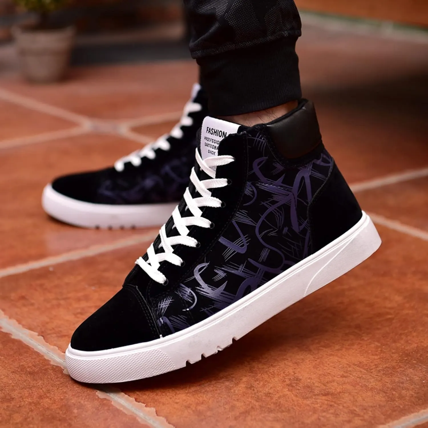 Slip on Walking Shoes for Men Comfort Memory Foam Breathable Fashion High Top Sneakers Non Slip Arch Support Vacation Training Gym Shoes Wide Width